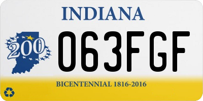 IN license plate 063FGF