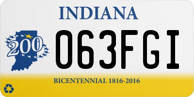IN license plate 063FGI