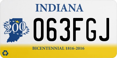 IN license plate 063FGJ