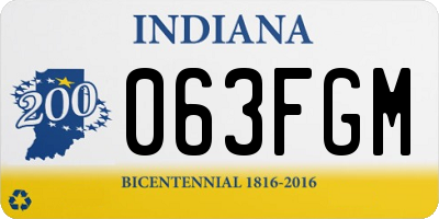 IN license plate 063FGM