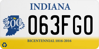 IN license plate 063FGO