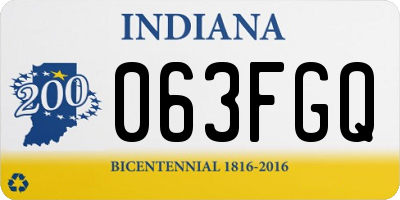 IN license plate 063FGQ
