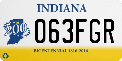 IN license plate 063FGR
