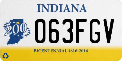 IN license plate 063FGV