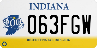 IN license plate 063FGW