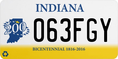 IN license plate 063FGY