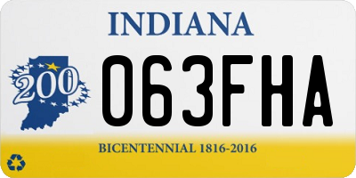 IN license plate 063FHA