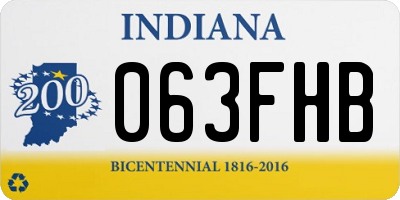 IN license plate 063FHB