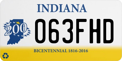 IN license plate 063FHD