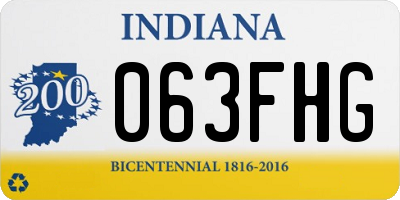 IN license plate 063FHG