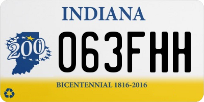 IN license plate 063FHH
