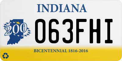IN license plate 063FHI