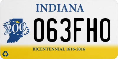 IN license plate 063FHO