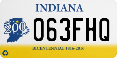 IN license plate 063FHQ