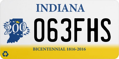 IN license plate 063FHS