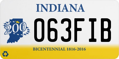 IN license plate 063FIB