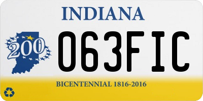 IN license plate 063FIC