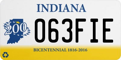 IN license plate 063FIE