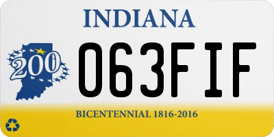 IN license plate 063FIF