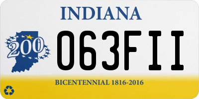 IN license plate 063FII