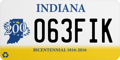 IN license plate 063FIK