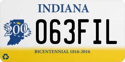 IN license plate 063FIL