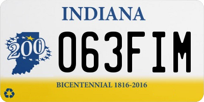 IN license plate 063FIM