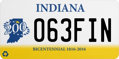 IN license plate 063FIN