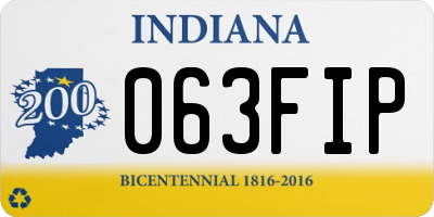 IN license plate 063FIP
