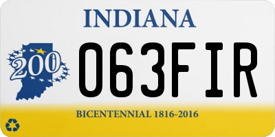 IN license plate 063FIR
