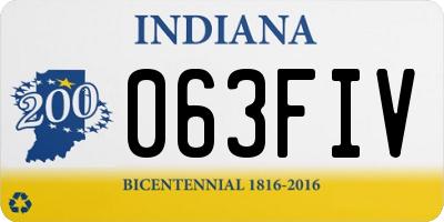 IN license plate 063FIV
