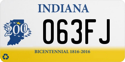 IN license plate 063FJ