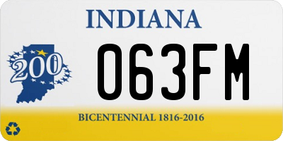 IN license plate 063FM