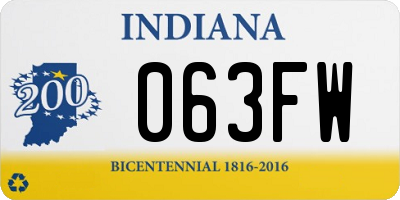 IN license plate 063FW