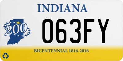 IN license plate 063FY