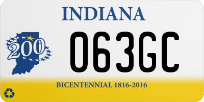 IN license plate 063GC