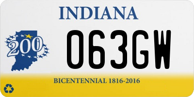 IN license plate 063GW