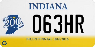 IN license plate 063HR