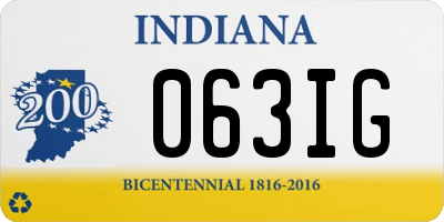 IN license plate 063IG