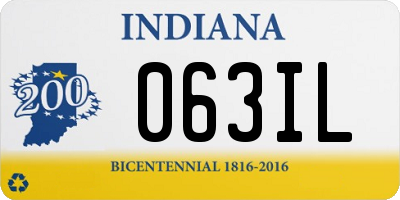 IN license plate 063IL