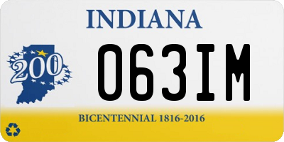 IN license plate 063IM