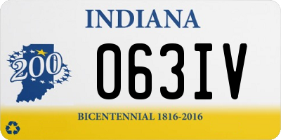 IN license plate 063IV