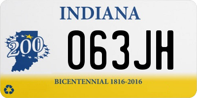 IN license plate 063JH