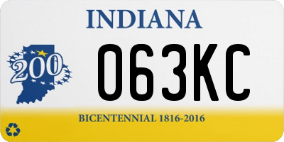 IN license plate 063KC