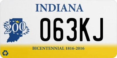 IN license plate 063KJ