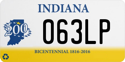 IN license plate 063LP