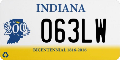 IN license plate 063LW