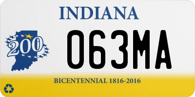 IN license plate 063MA