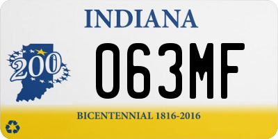 IN license plate 063MF