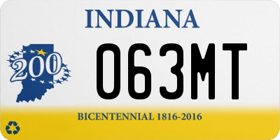 IN license plate 063MT